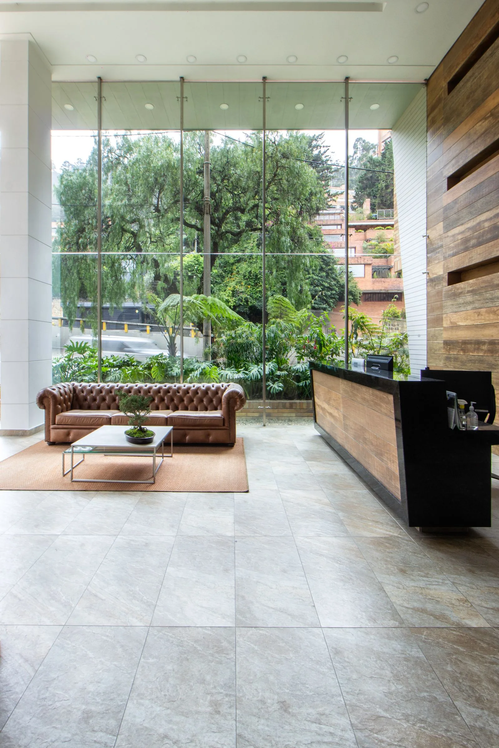 A bright, welcoming commercial lobby with polished floors.